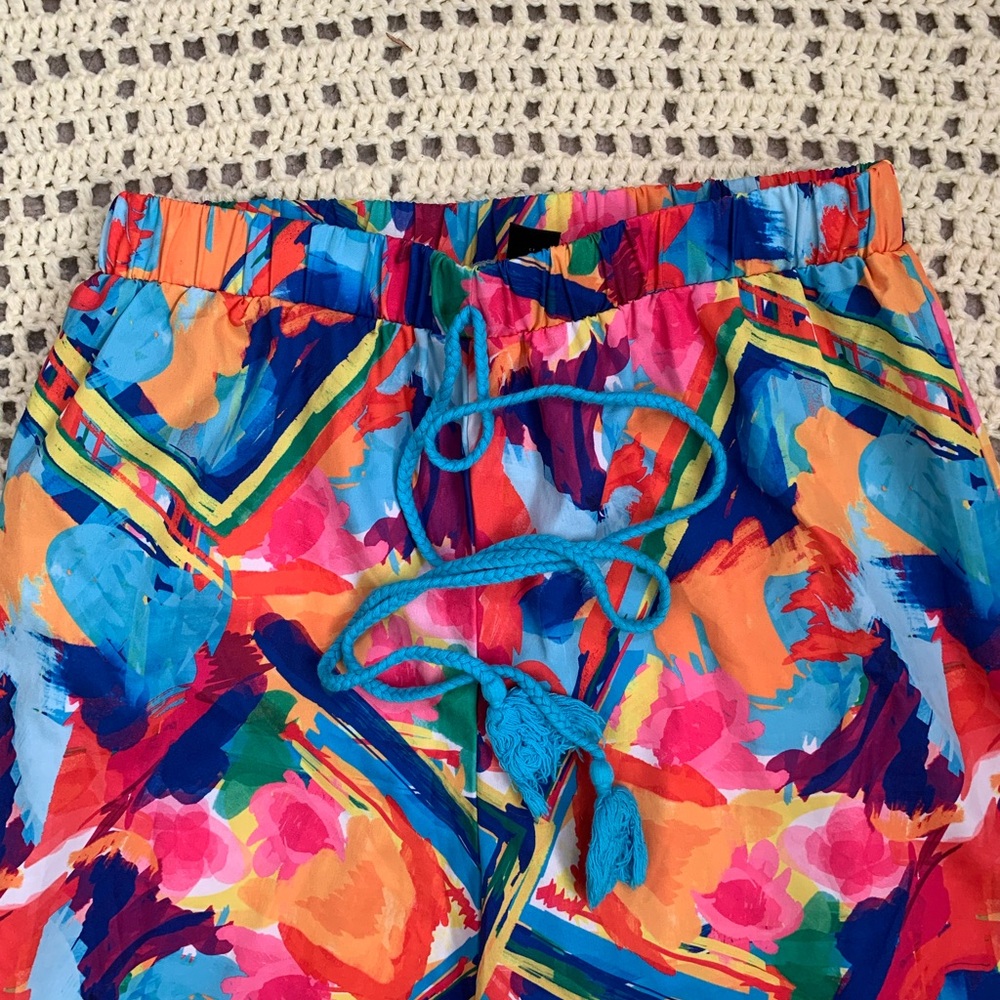 SHEIN Colorful Tropical Abstract Print Pants